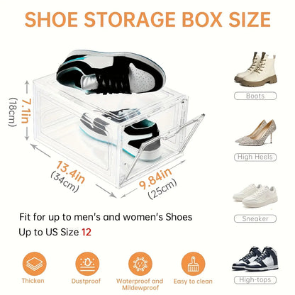 Stackable Plastic Shoe Boxes withMagnetic Doors