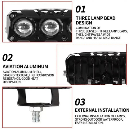 LED Spotlight Dual-Color Hi/Low Beam FogLamps