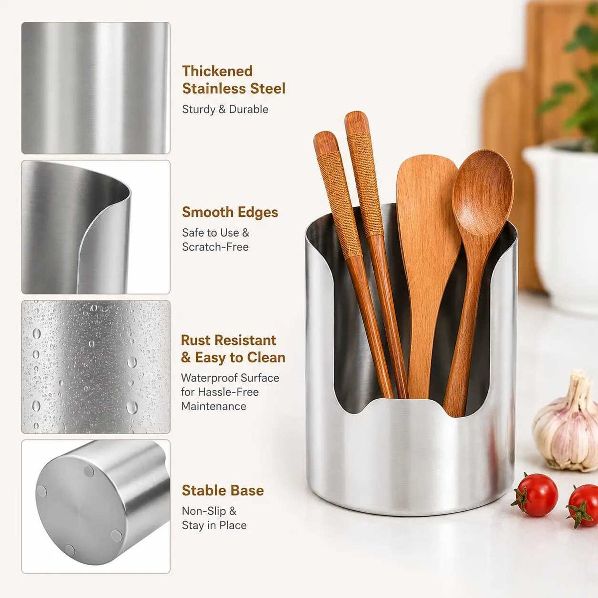 Thickened Stainless Steel Utensil Holder